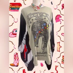 Fleetwood Mac upcycled patchwork kimono poncho